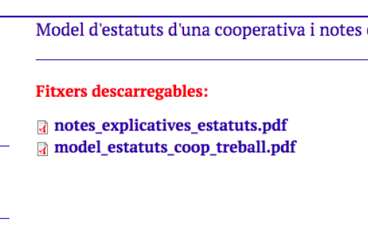 Models d'estatuts d'una cooperativa