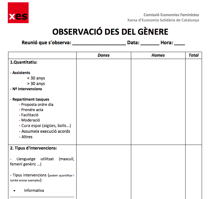 Eina observació de gènere